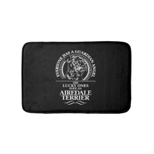 Airedale Terrier Guardian Angel dog quote Bath Mat