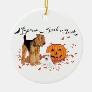Airedale Terrier Halloween Ceramic Tree Decoration