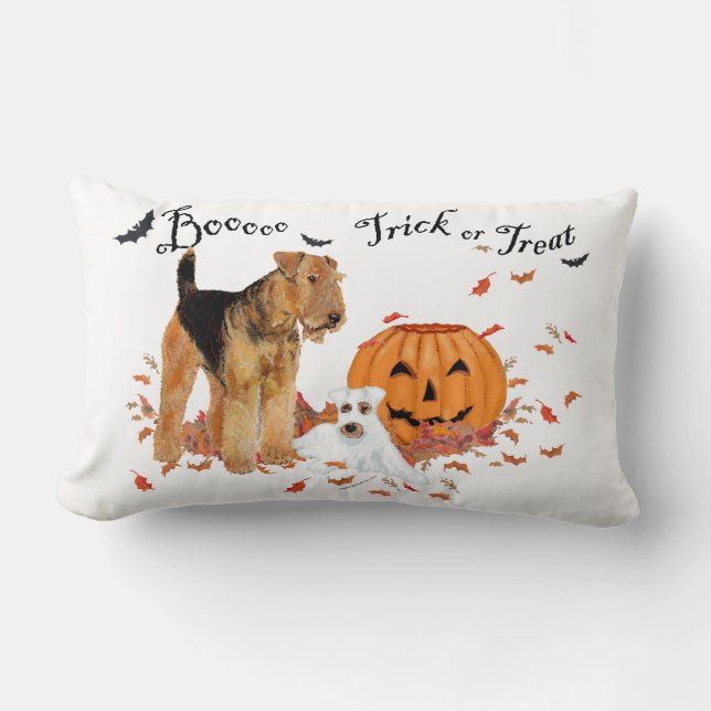 Airedale Terrier Halloween Lumbar Cushion (Front)