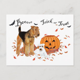 Airedale Terrier Halloween Postcard