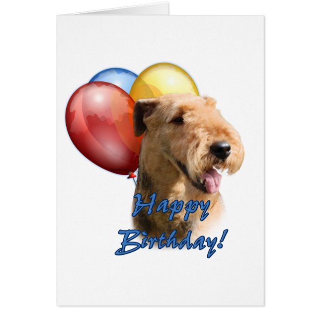 Airedale Terrier Happy Birthday Balloon (Front)