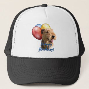 Airedale Terrier Happy Birthday Balloon Trucker Hat