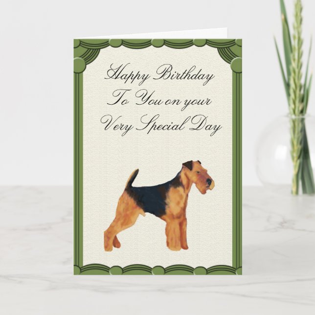 Airedale Terrier Happy Birthday Card (Front)