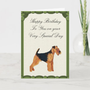 Airedale Terrier Happy Birthday Card
