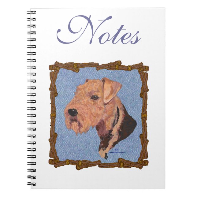 Airedale Terrier Head Study Notebook (Front)