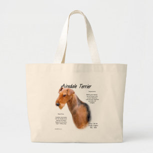 Airedale Terrier History  Large Tote Bag