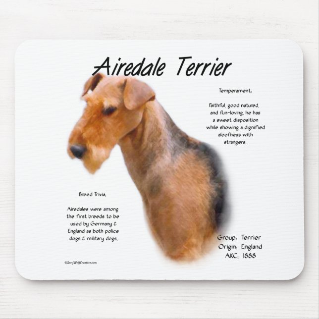Airedale Terrier History  Mouse Pad (Front)