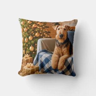 Airedale Terrier Holiday  Cushion