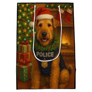 Airedale Terrier Holiday Medium Gift Bag