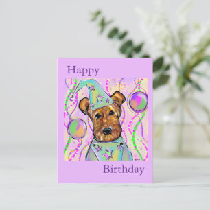 AIREDALE TERRIER HOLIDAY POSTCARD