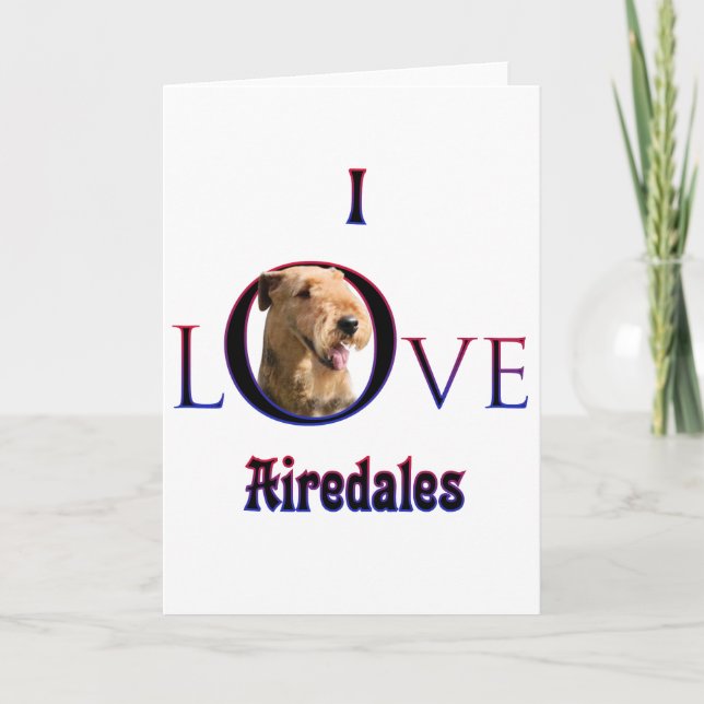 Airedale Terrier I Love Holiday Card (Front)