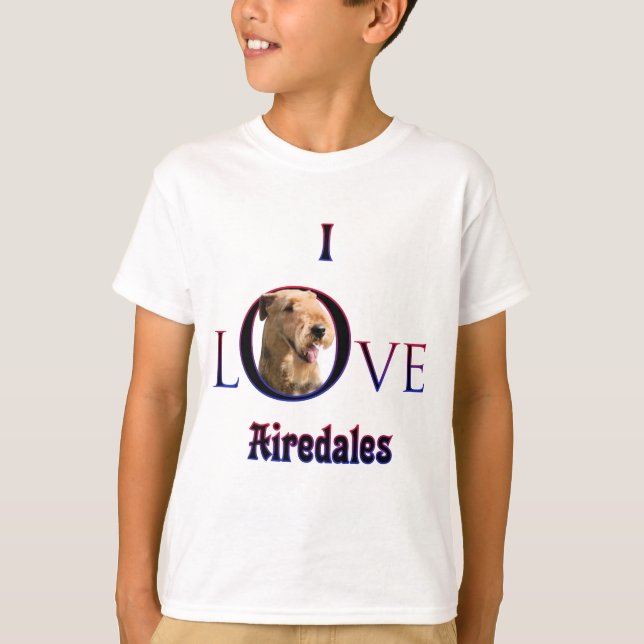 Airedale Terrier I Love T-Shirt (Front)