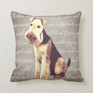 Airedale Terrier Illustration Pillow