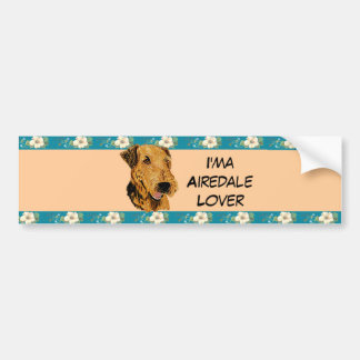 Airedale Terrier - I'ma Airedale Lover Floral Bumper Sticker