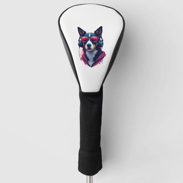 Airedale Terrier in christmas hat  Golf Head Cover (Front)