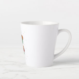 Airedale Terrier in christmas hat     Latte Mug