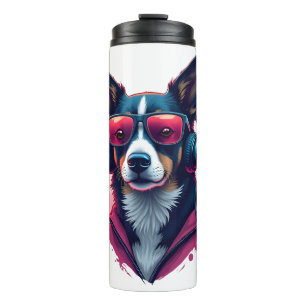 Airedale Terrier in christmas hat Thermal Tumbler