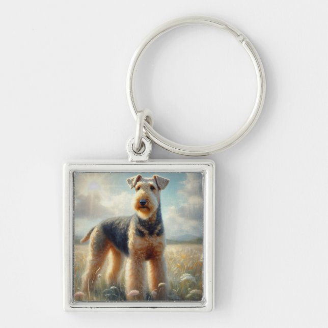 Airedale Terrier Key Ring (Front)