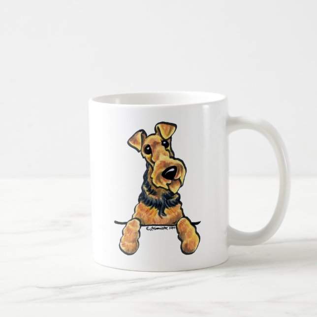 Airedale Terrier Line Art Coffee Mug (Right)