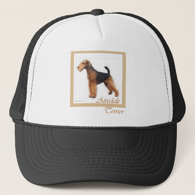 Airedale Terrier Lovers Art Trucker Hat (Front)