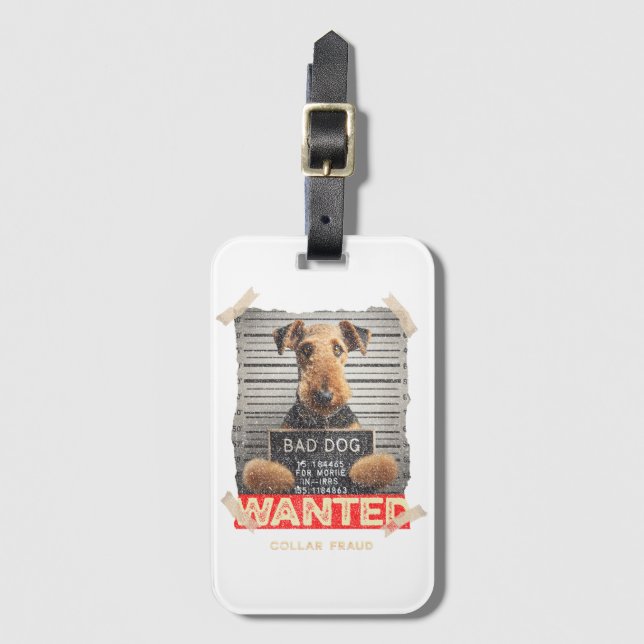 Airedale Terrier Luggage Tag (Front Vertical)
