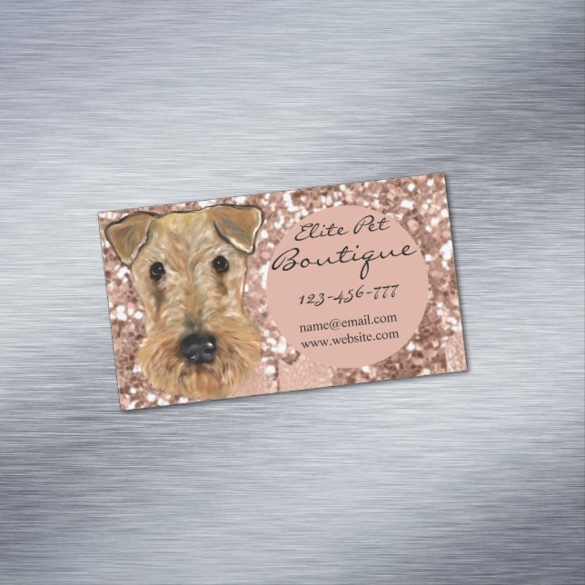 AIREDALE TERRIER  MAGNETIC BUSINESS CARD (In Situ)
