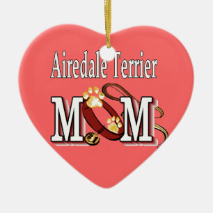 Airedale Terrier MOM Ceramic Tree Decoration