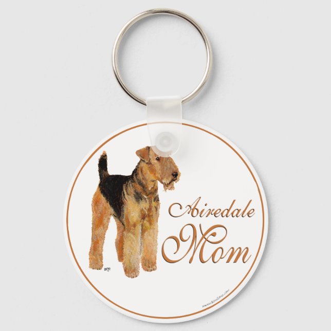 Airedale Terrier Mothers Day Key Ring (Front)