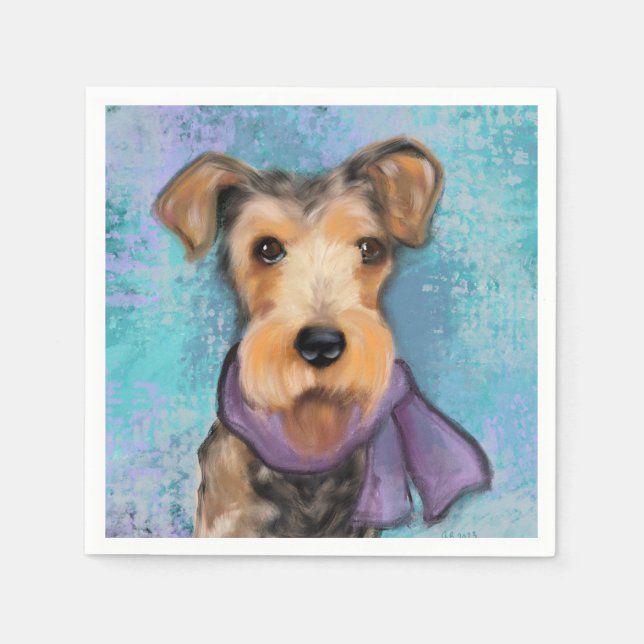 Airedale Terrier Napkin (Front)