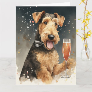 Airedale Terrier New Year Card