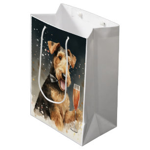 Airedale Terrier New Year Medium Gift Bag