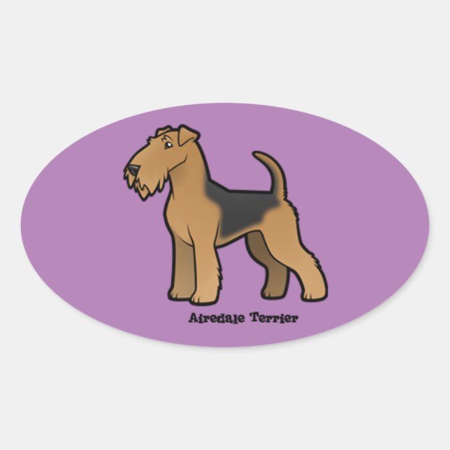 airedale terrier oval sticker (Front)