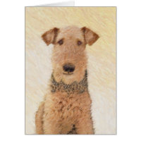 Airedale Terrier Painting - Cute Original Art