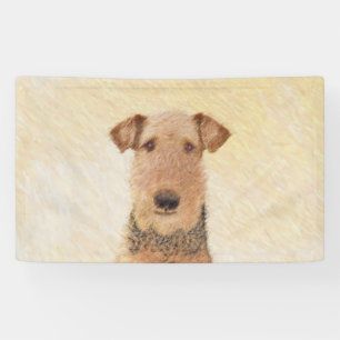 Airedale Terrier Painting - Cute Original Art Banner