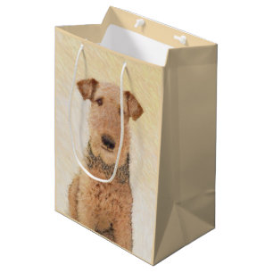 Airedale Terrier Painting - Cute Original Art Medium Gift Bag