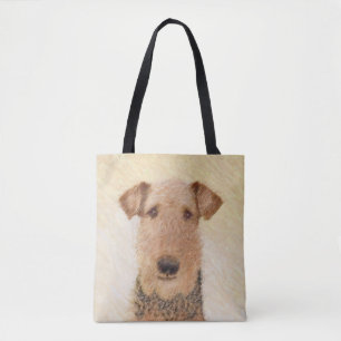 Airedale Terrier Painting - Cute Original Art Tote Bag