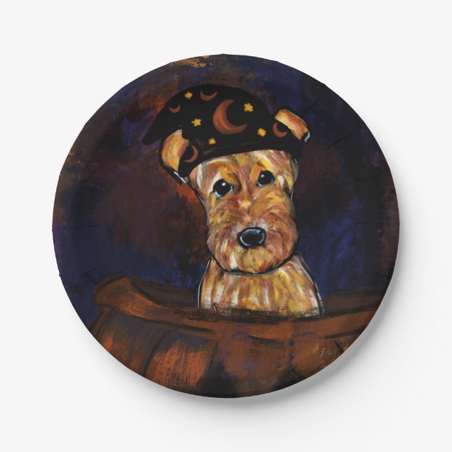 AIREDALE TERRIER   PAPER PLATE (Front)