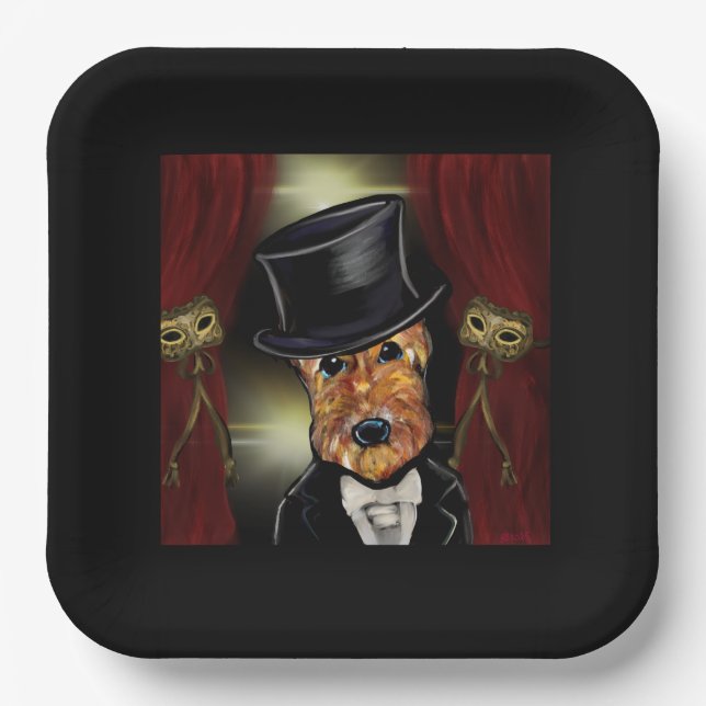 AIREDALE TERRIER   PAPER PLATE (Front)