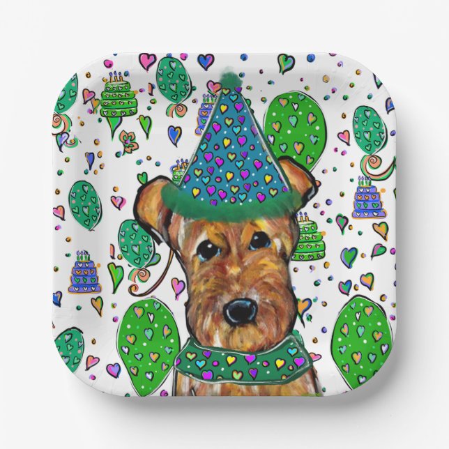 AIREDALE TERRIER   PAPER PLATE (Front)