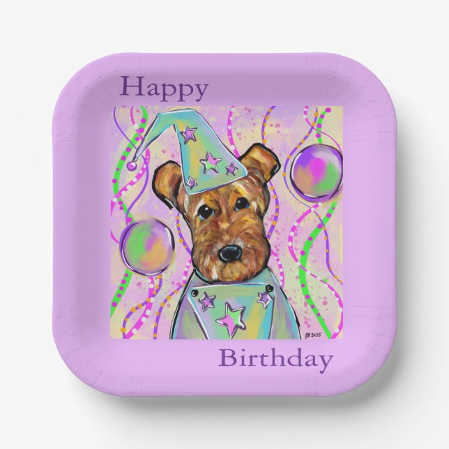 AIREDALE TERRIER   PAPER PLATE (Front)