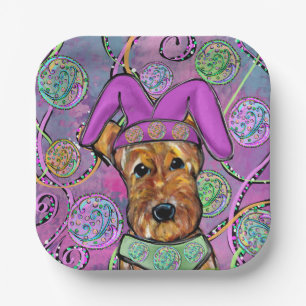 AIREDALE TERRIER PAPER PLATE