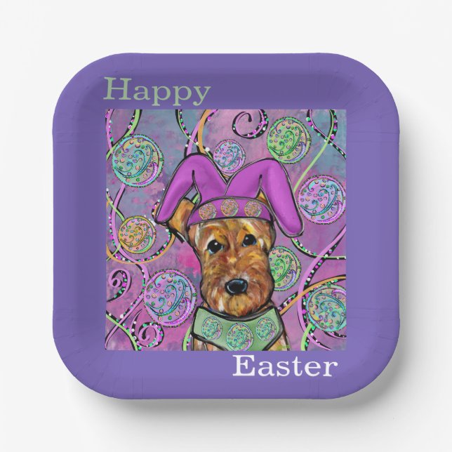 AIREDALE TERRIER   PAPER PLATE (Front)