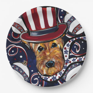  AIREDALE TERRIER    PAPER PLATE
