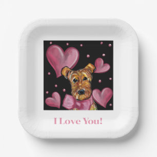 AIREDALE TERRIER PAPER PLATE