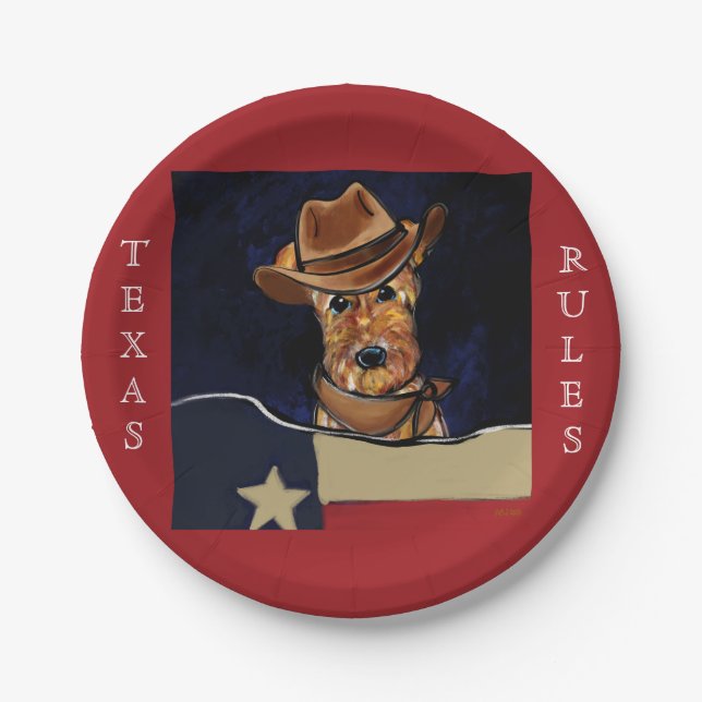 AIREDALE TERRIER   PAPER PLATE (Front)