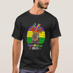 Airedale Terrier Party Dog Mardi Gras 2023 T-Shirt
