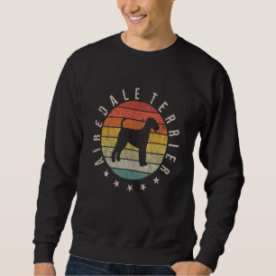 Airedale Terrier Paw Vintage Retro Dad Mum Women P Sweatshirt