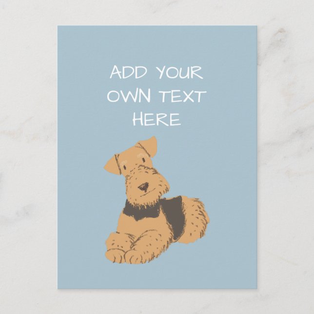 Airedale Terrier Personalised Dog Name Postcard (Front)
