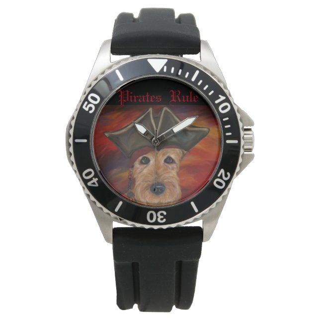AIREDALE TERRIER PIRATE WATCH (Front)