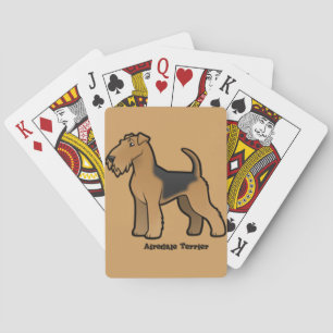 airedale terrier playing cards